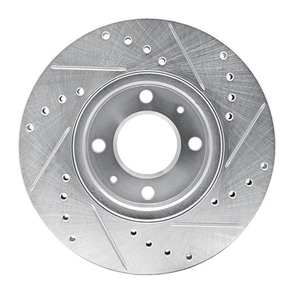 R1 Concepts R1 06-12 Dodge Attitude (Mexico) Front Left Drilled & Slotted Silver Brake Rotor