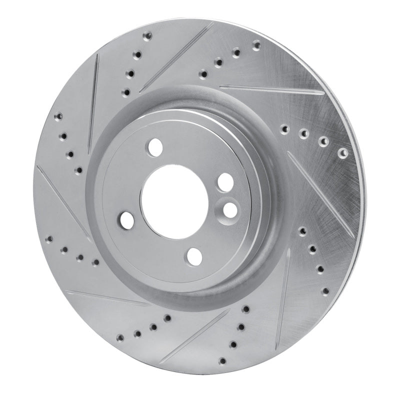 R1 Concepts R1 09-14 Mini Cooper (Excl Clubman) Front Left Drilled & Slotted Silver Brake Rotor