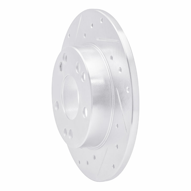 R1 Concepts R1 83-89 Mercedes-Benz 190D Front Left Drilled & Slotted Silver Brake Rotor