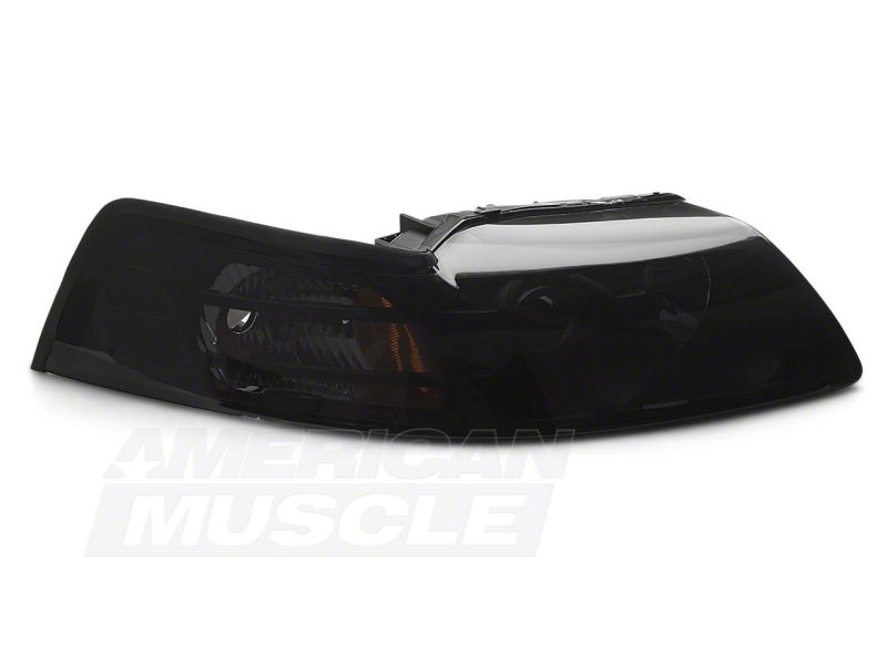 Raxiom 99-04 Ford Mustang Axial Series Projector Headlights- Black Housing (Smoked Lens)
