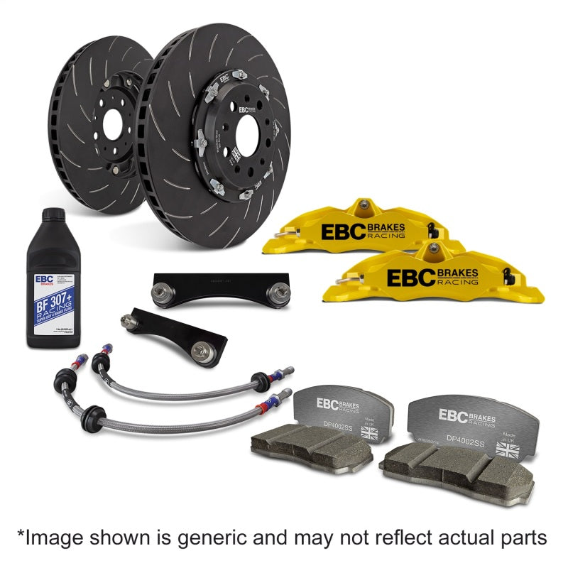 EBC Racing 12-20 Audi A3 (8V) 1.8T Yellow Apollo-4 Calipers 330mm Rotors Front Big Brake Kit