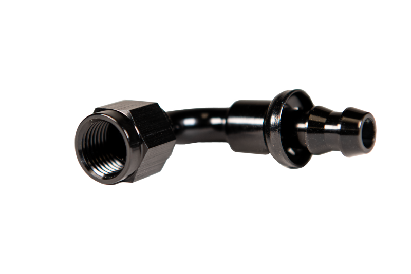 Fleece Performance Universal -10AN 90Deg to Hose Barb - Black