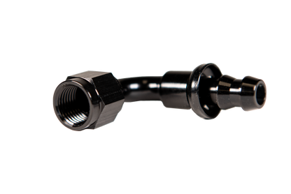 Fleece Performance Universal -10AN 90Deg to Hose Barb - Black