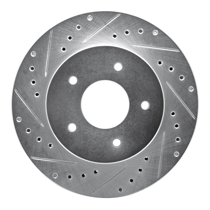 R1 Concepts R1 63-82 Chevrolet Corvette Front Left Drilled & Slotted Silver Brake Rotor