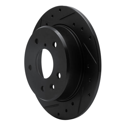 R1 Concepts R1 89-91 Mazda RX-7 Rear Left Drilled & Slotted Black Brake Rotor