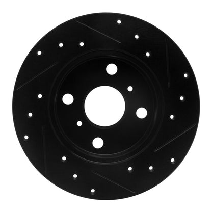 R1 Concepts R1 85-86 Toyota MR2 Rear Left Drilled & Slotted Black Brake Rotor