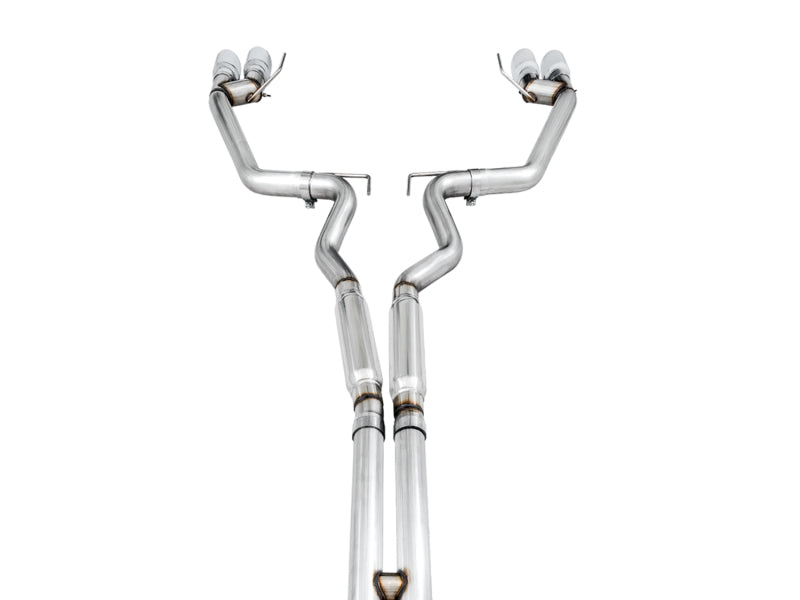 AWE Tuning 2018+ Ford Mustang GT (S550) Cat-Back Exhaust - Track Edition (Quad Chrome Silver Tips)