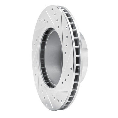 R1 Concepts R1 82-89 BMW 535I Front Left Drilled & Slotted Silver Brake Rotor