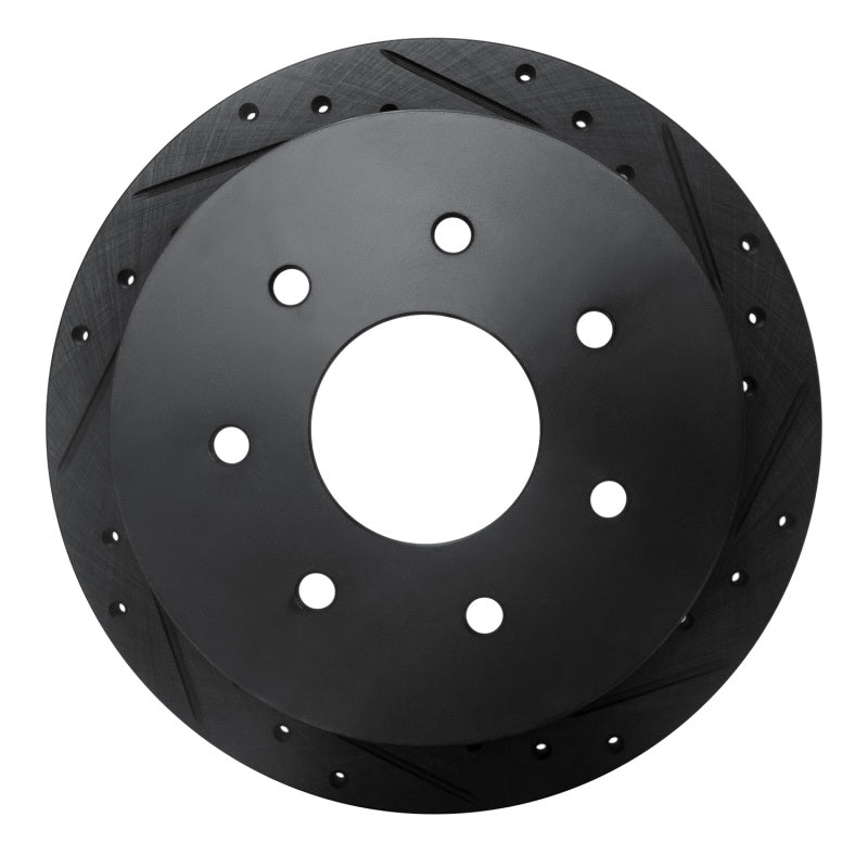 R1 Concepts R1 97-04 Ford F-150 4WD Rear Right Drilled & Slotted Black Brake Rotor