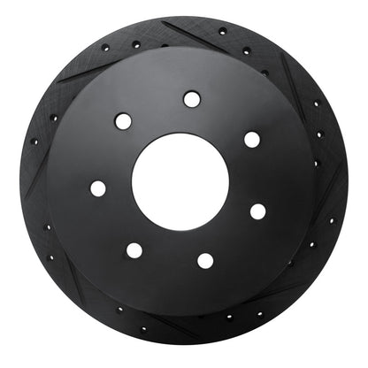 R1 Concepts R1 97-04 Ford F-150 4WD Rear Right Drilled & Slotted Black Brake Rotor