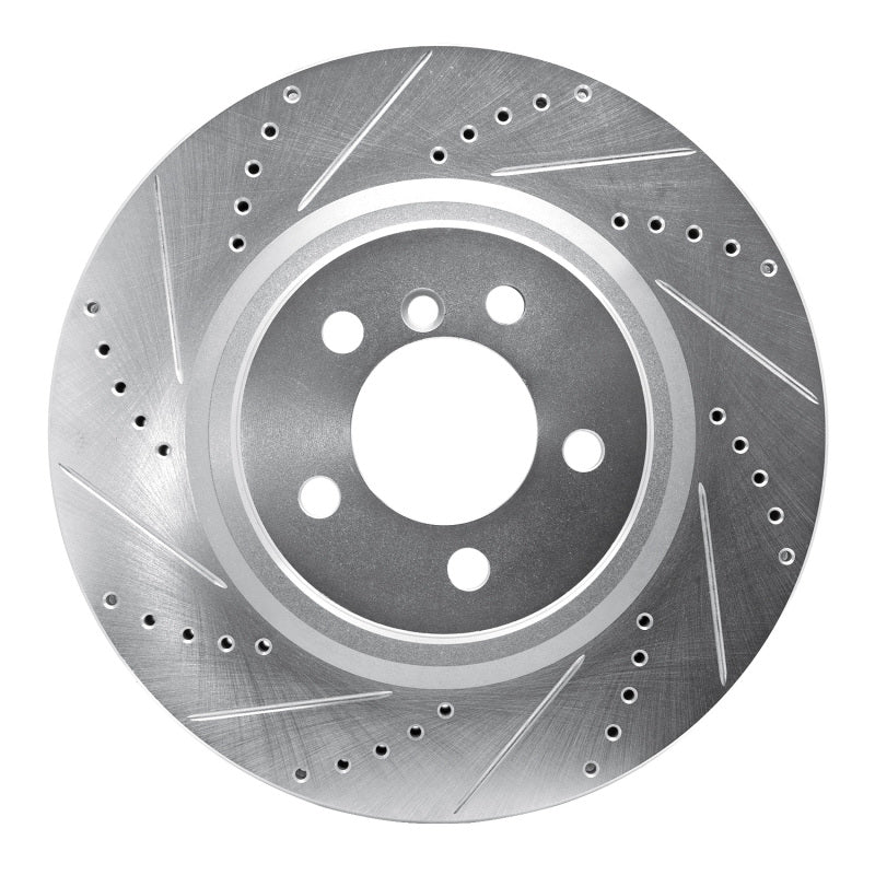 R1 Concepts R1 06-12 Land Rover Range Rover Front Left Drilled & Slotted Silver Brake Rotor