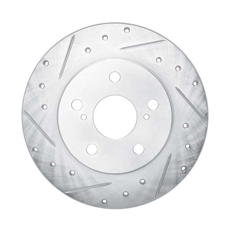R1 Concepts R1 08-18 Pontiac Vibe Rear Left Drilled & Slotted Silver Brake Rotor