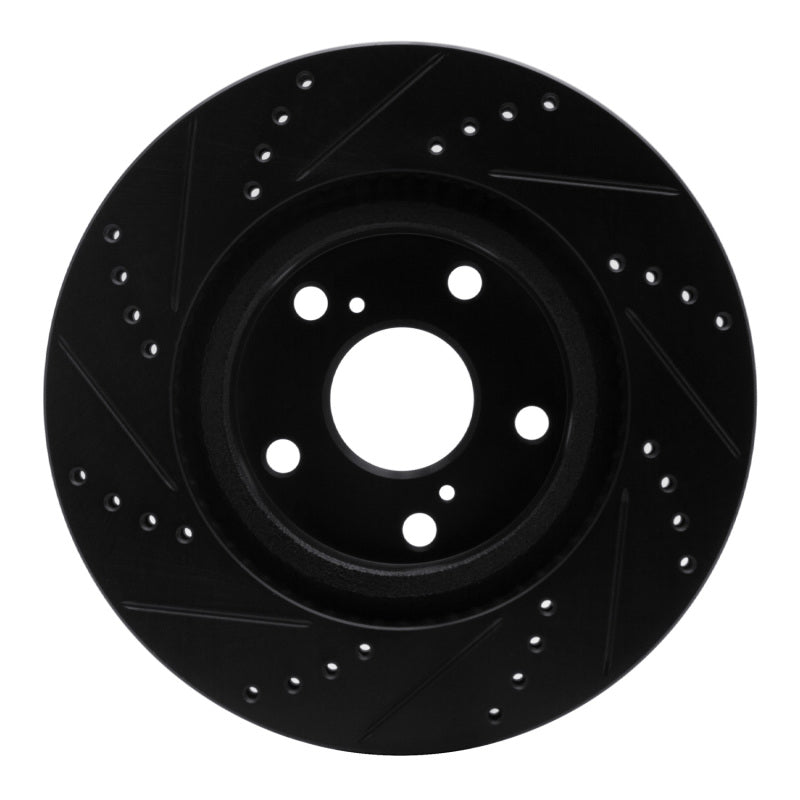R1 Concepts R1 06-10 BMW 530XI Rear Right Drilled & Slotted Black Brake Rotor