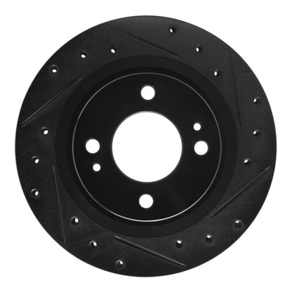 R1 Concepts R1 16-25 Dodge Attitude (Mexico) Front Right Drilled & Slotted Black Brake Rotor