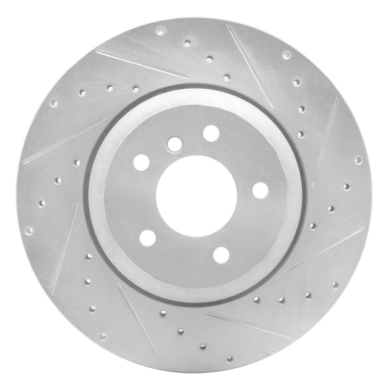 R1 Concepts R1 04-10 BMW 650I Coupe Rear Right Drilled & Slotted Silver Brake Rotor