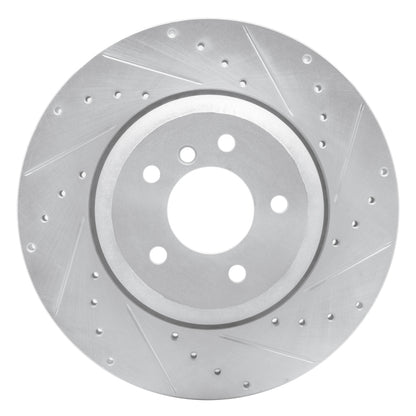 R1 Concepts R1 04-10 BMW 650I Coupe Rear Right Drilled & Slotted Silver Brake Rotor
