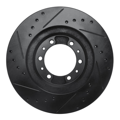 R1 Concepts R1 90-04 Mitsubishi Montero Sport (USA/Canada) Front Right Drilled & Slotted Black Brake Rotor