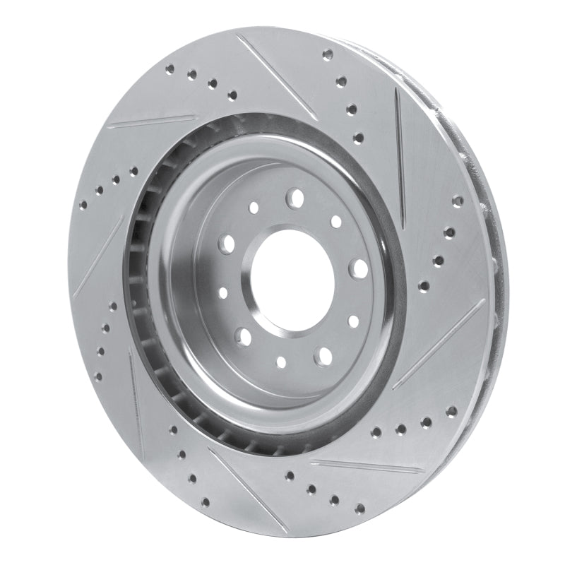 R1 Concepts R1 00-06 Jaguar XJR Front Left Drilled & Slotted Silver Brake Rotor