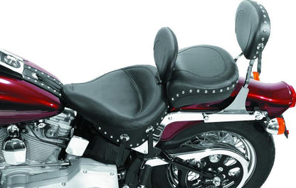Mustang Motorcycle Mustang 84-06 Harley Standard Rear Tire Wide Touring Solo Seat w/Driver Backrest Studs - Black