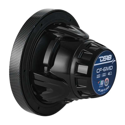 DS18 Hybrid Marine Speaker w/ Driver And RGB LED 6.5in 2-Way 250 Watts RMS 4 ohm Crbn Fiber w/ Cover