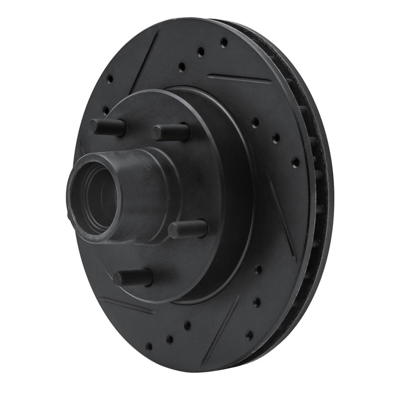 R1 Concepts R1 1982-1995 Buick Regal Front Left Drilled & Slotted Black Brake Rotor