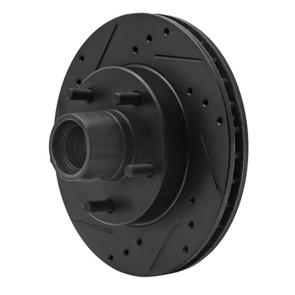 R1 Concepts R1 1982-1995 Buick Regal Front Left Drilled & Slotted Black Brake Rotor