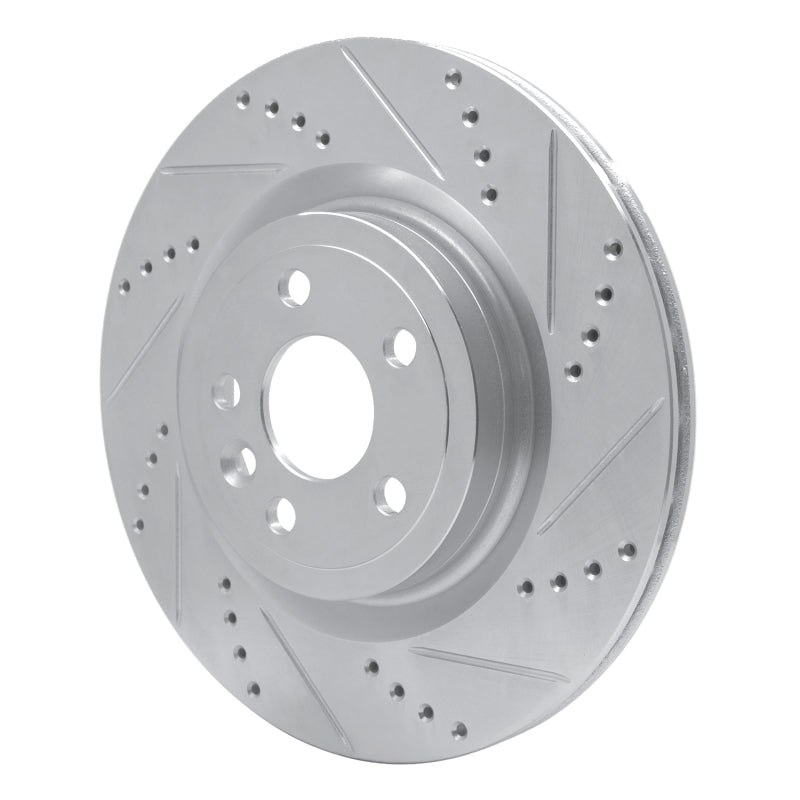 R1 Concepts R1 17-20 Jaguar XE Rear Right Drilled & Slotted Silver Brake Rotor