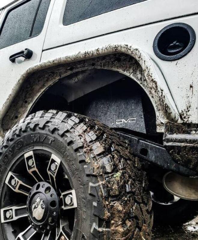 DV8 Offroad 07-18 Jeep Wrangler JK Rear Aluminum Inner Fender - Black