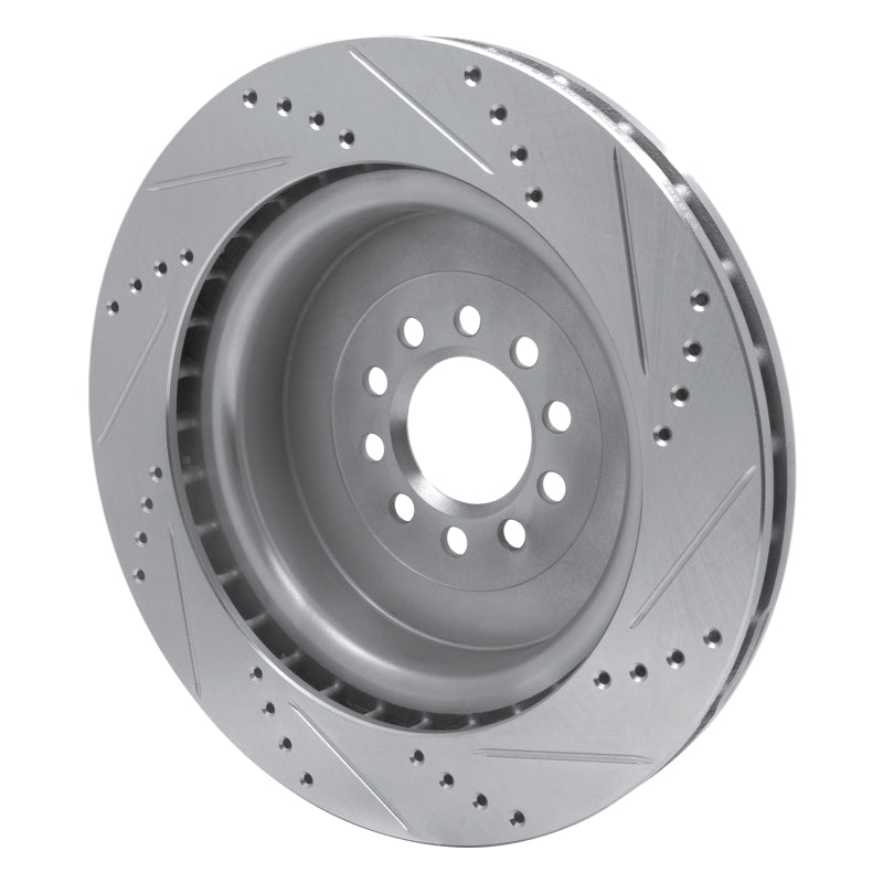 R1 Concepts R1 03-05 Jaguar XJR Front Left Drilled & Slotted Silver Brake Rotor