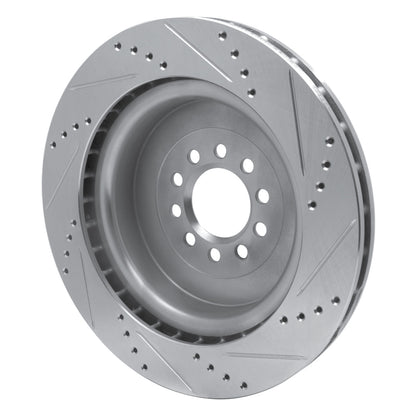 R1 Concepts R1 03-05 Jaguar XJR Front Left Drilled & Slotted Silver Brake Rotor