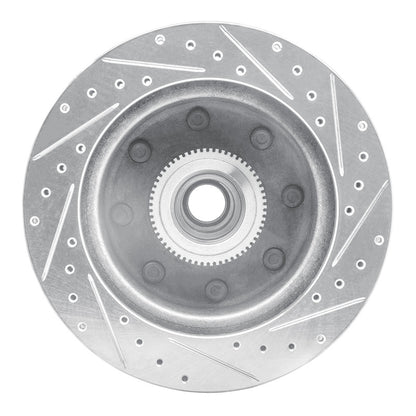 R1 Concepts R1 94-97 Dodge B200 / B200 Van / B250 Front Left Drilled & Slotted Silver Brake Rotor