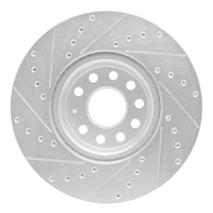 R1 Concepts R1 05-25 Audi A3 Quattro Front Right Drilled & Slotted Silver Brake Rotor