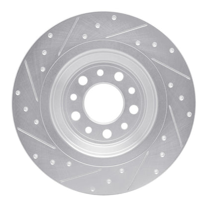 R1 Concepts R1 14-23 Jeep Cherokee Rear Right Drilled & Slotted Silver Brake Rotor