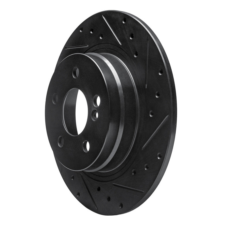 R1 Concepts R1 08-15 Mercedes-Benz C300 Sedan Rear Right Drilled & Slotted Black Brake Rotor