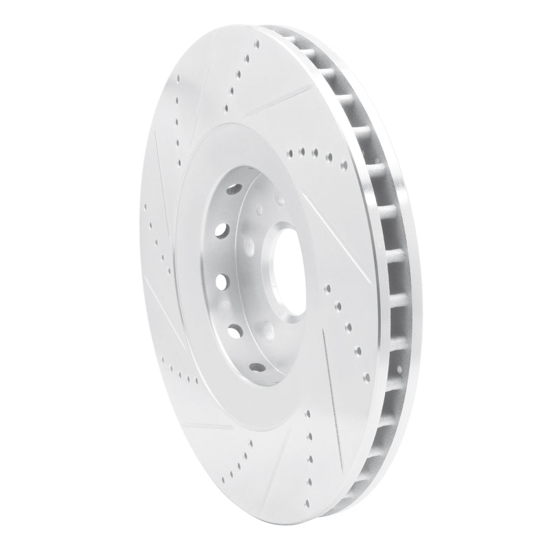 R1 Concepts R1 2009-2015 Cadillac CTS Front Right Drilled & Slotted Silver Brake Rotor