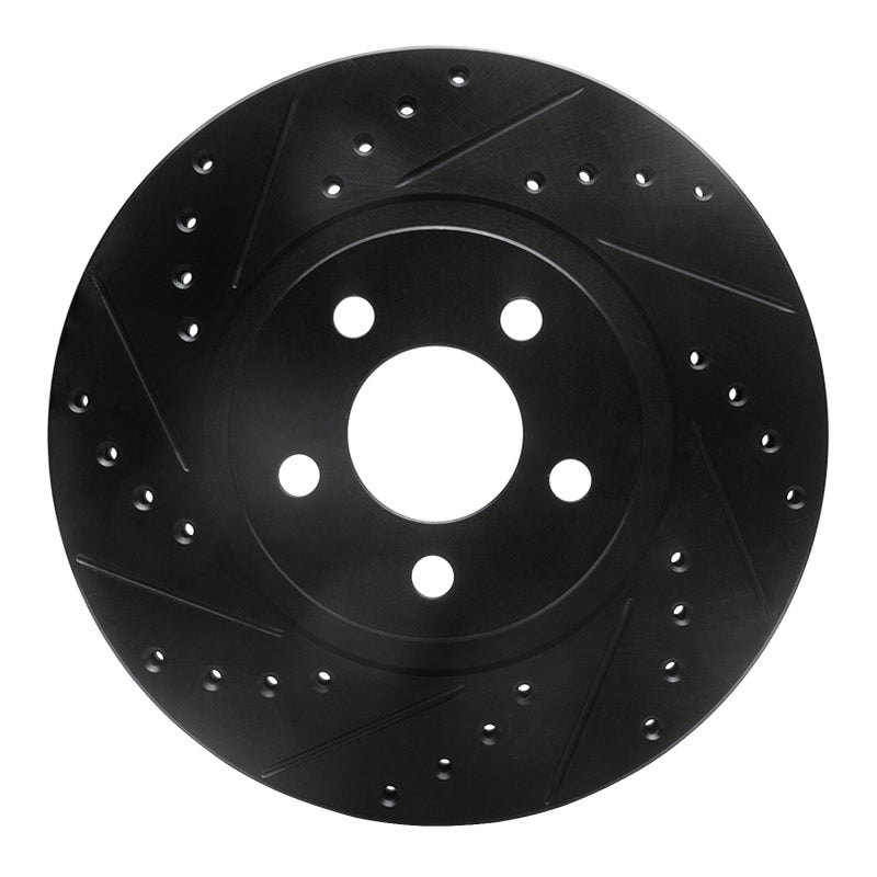 R1 Concepts R1 01-10 Chrysler PT Cruiser Front Left Drilled & Slotted Black Brake Rotor