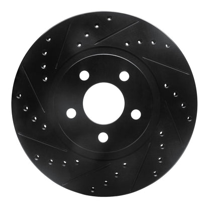 R1 Concepts R1 01-10 Chrysler PT Cruiser Front Left Drilled & Slotted Black Brake Rotor