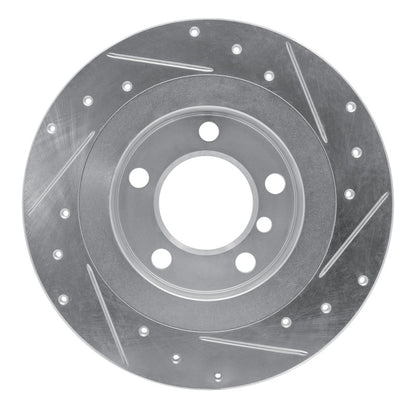 R1 Concepts R1 13-16 Mini Cooper Countryman Rear Left Drilled & Slotted Silver Brake Rotor