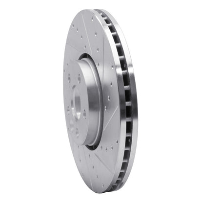 R1 Concepts R1 10-16 Volvo XC60 Front Right Drilled & Slotted Silver Brake Rotor
