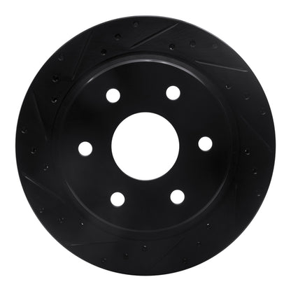 R1 Concepts R1 00-14 Cadillac Escalade EXT Rear Left Drilled & Slotted Black Brake Rotor