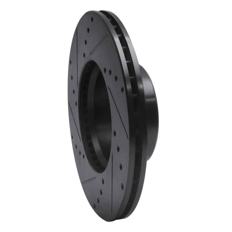 R1 Concepts R1 72-80 Mercedes-Benz 280SEL Front Right Drilled & Slotted Black Brake Rotor