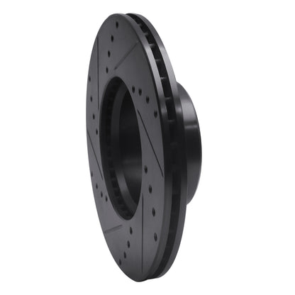 R1 Concepts R1 72-80 Mercedes-Benz 280SEL Front Right Drilled & Slotted Black Brake Rotor