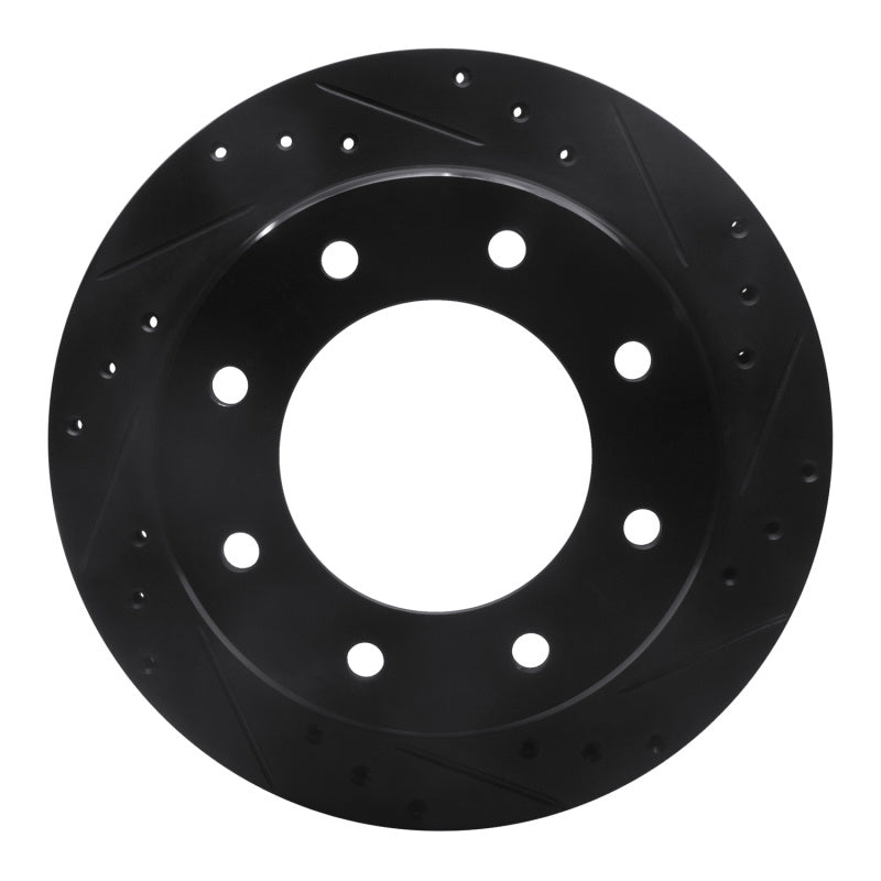 R1 Concepts R1 00-11 Cadillac DTS Rear Right Drilled & Slotted Black Brake Rotor