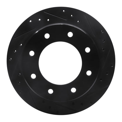 R1 Concepts R1 00-11 Cadillac DTS Rear Right Drilled & Slotted Black Brake Rotor