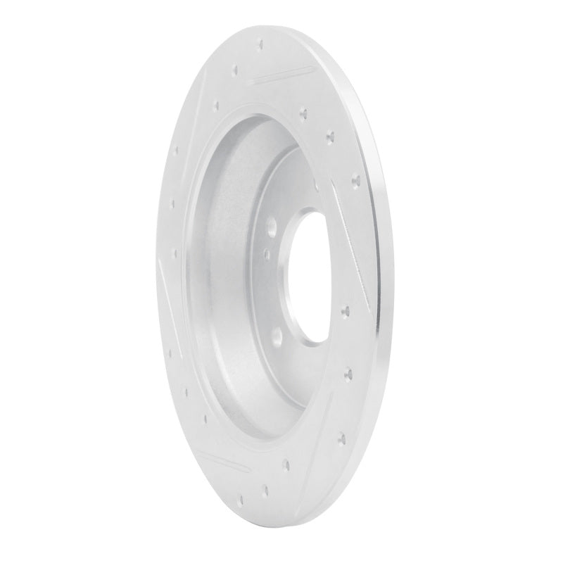 R1 Concepts R1 14-23 Hyundai Kona Rear Right Drilled & Slotted Silver Brake Rotor