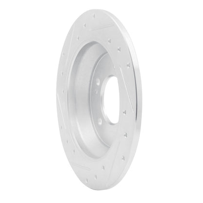 R1 Concepts R1 14-23 Hyundai Kona Rear Right Drilled & Slotted Silver Brake Rotor