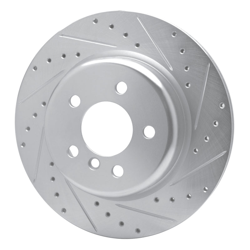 R1 Concepts R1 11-16 BMW 528I Rear Right Drilled & Slotted Silver Brake Rotor