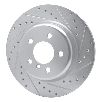 R1 Concepts R1 11-16 BMW 528I Rear Right Drilled & Slotted Silver Brake Rotor