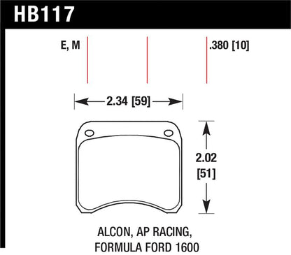 Hawk Performance Hawk AP Racing CP3696 Blue 9012 Race Brake Pads