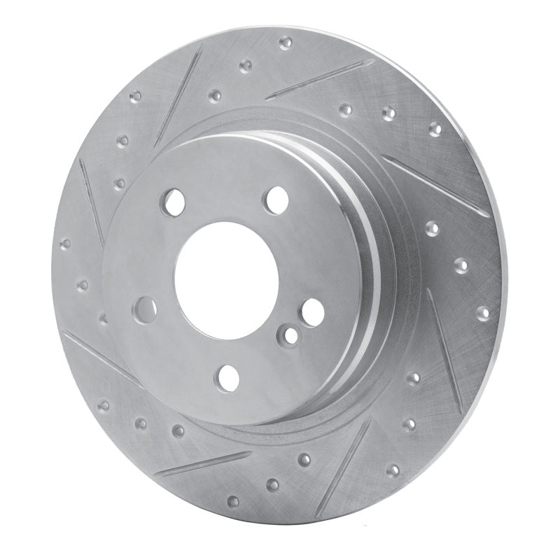 R1 Concepts R1 08-15 Mercedes-Benz C300 Sedan Rear Left Drilled & Slotted Silver Brake Rotor